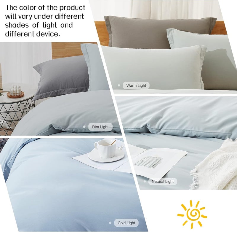 Dreaming Wapiti Duvet Cover Queen,Washed Microfiber Cornflower Blue Queen Size Duvet Cover Set,Solid Color - Soft and Breathable with Zipper Closure & Corner Ties (Cornflower Blue,Queen) - Image 3